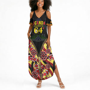 Personalised Uganda 64th Anniversary Summer Maxi Dress Happy Independence Day
