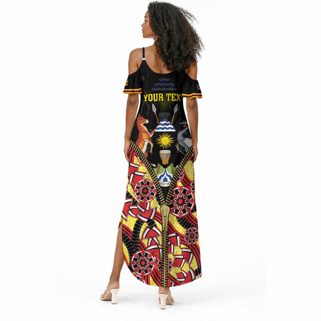 Personalised Uganda 64th Anniversary Summer Maxi Dress Happy Independence Day