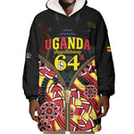 Personalised Uganda 64th Anniversary Wearable Blanket Hoodie Happy Independence Day