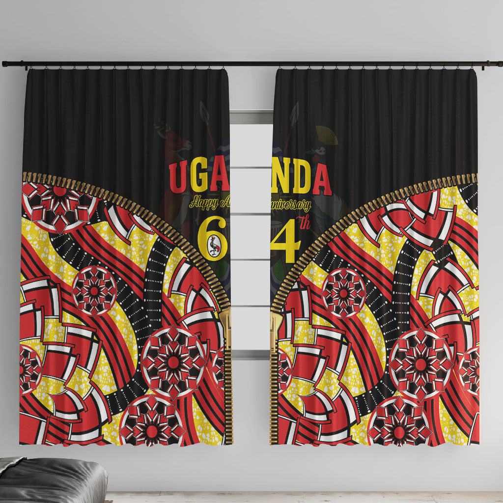 Uganda 64th Anniversary Window Curtain Happy Independence Day