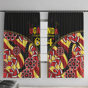 Uganda 64th Anniversary Window Curtain Happy Independence Day
