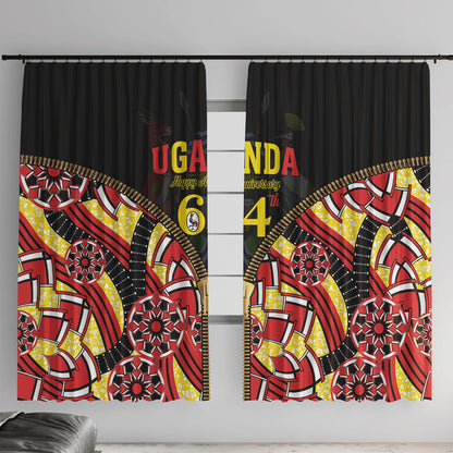 Uganda 64th Anniversary Window Curtain Happy Independence Day