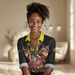 Personalised Uganda 64th Anniversary Women Casual Shirt Happy Independence Day