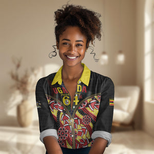 Personalised Uganda 64th Anniversary Women Casual Shirt Happy Independence Day