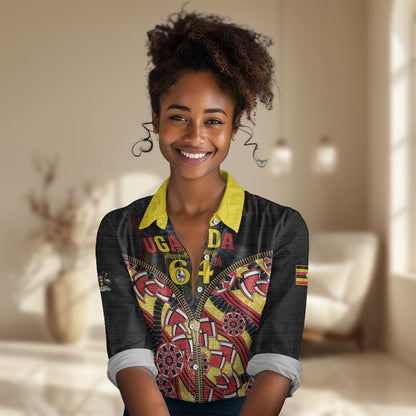 Personalised Uganda 64th Anniversary Women Casual Shirt Happy Independence Day