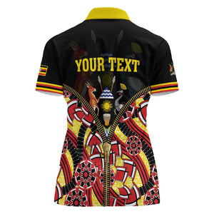 Personalised Uganda 64th Anniversary Women Polo Shirt Happy Independence Day