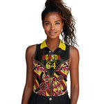 Personalised Uganda 64th Anniversary Women Sleeveless Polo Shirt Happy Independence Day