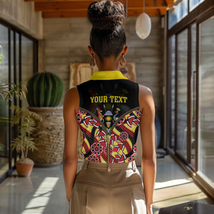 Personalised Uganda 64th Anniversary Women Sleeveless Polo Shirt Happy Independence Day