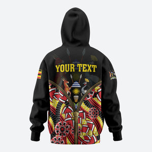 Personalised Uganda 64th Anniversary Zip Hoodie Happy Independence Day