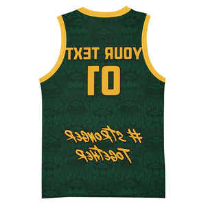 Custom South Africa Rugby Basketball Jersey - Stronger Together, Stronger Forever, Bokke World Cup - African Pride
