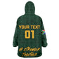 Custom South Africa Rugby KId Wearable Blanket Hoodie - Stronger Together, Stronger Forever, Bokke World Cup
