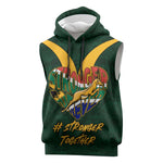 Custom South Africa Rugby Sleeveless Hoodie - Stronger Together, Stronger Forever, Bokke World Cup - African Pride