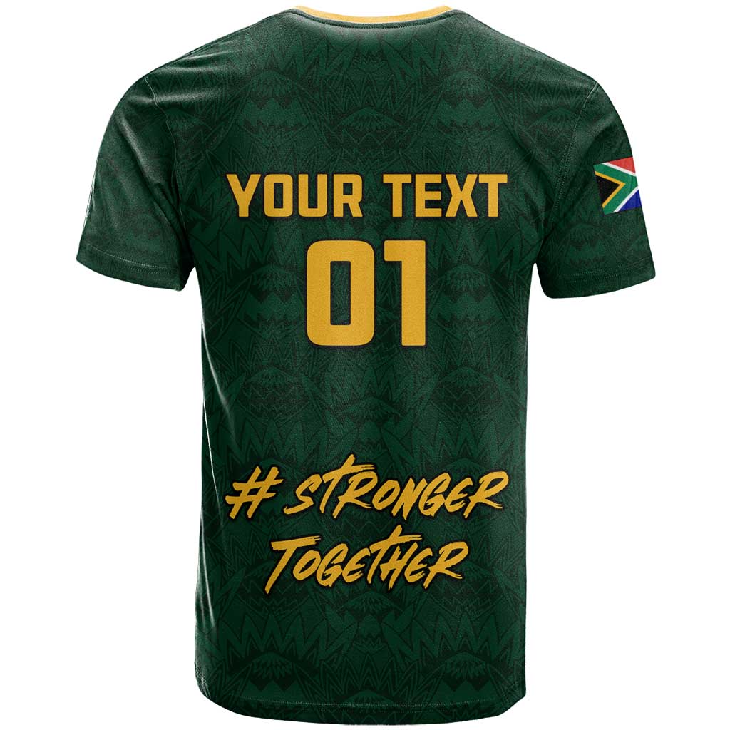 Custom South Africa Rugby T shirt - Stronger Together, Stronger Forever, Bokke World Cup