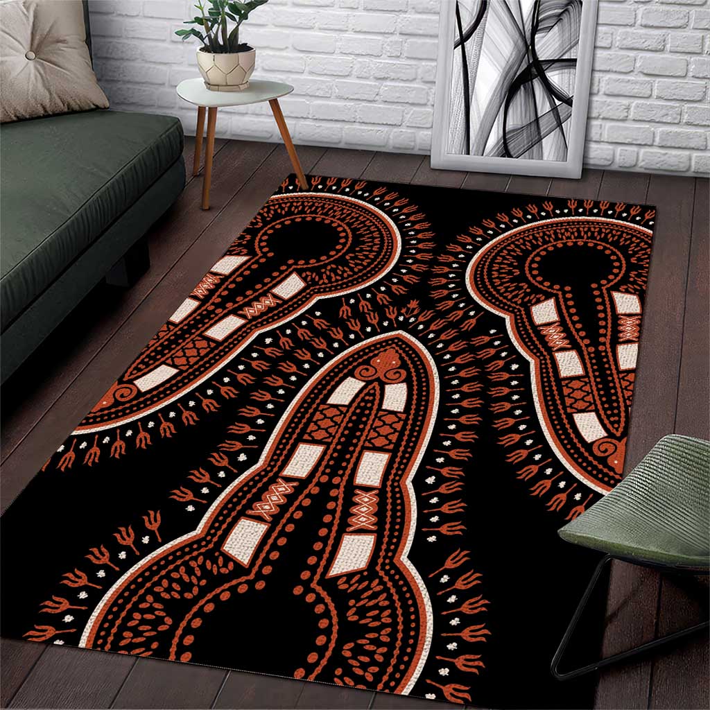 African Dashiki Area Rug Afro Vintage Pattern by AfricanPride