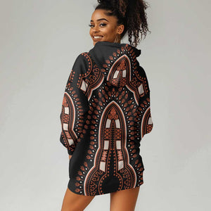 African Dashiki Hoodie Dress Afro Vintage Pattern