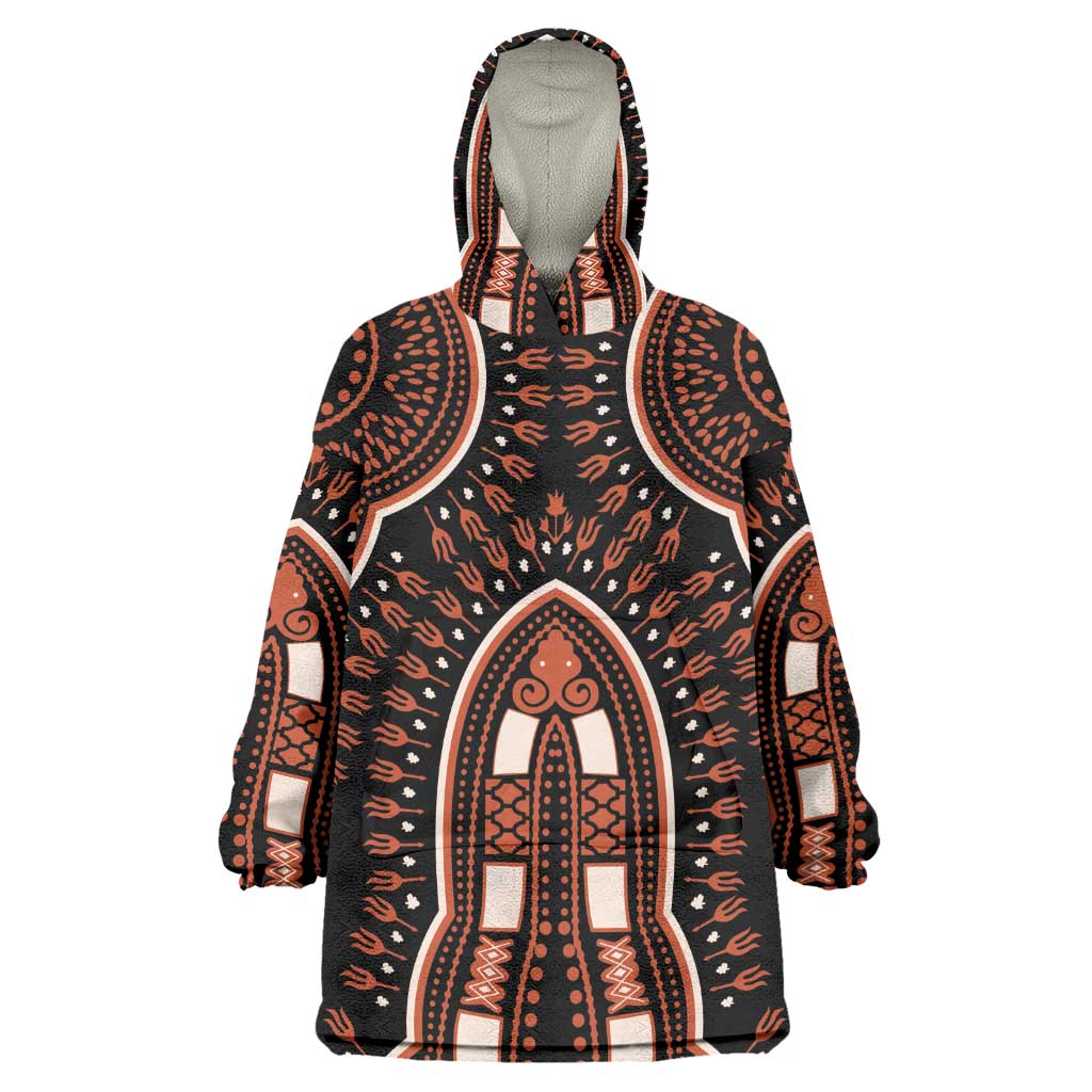African Dashiki Kid Wearable Blanket Hoodie Afro Vintage Pattern