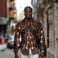 African Dashiki Long Sleeve Button Shirt Afro Vintage Pattern