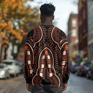 African Dashiki Long Sleeve Shirt Afro Vintage Pattern LT01