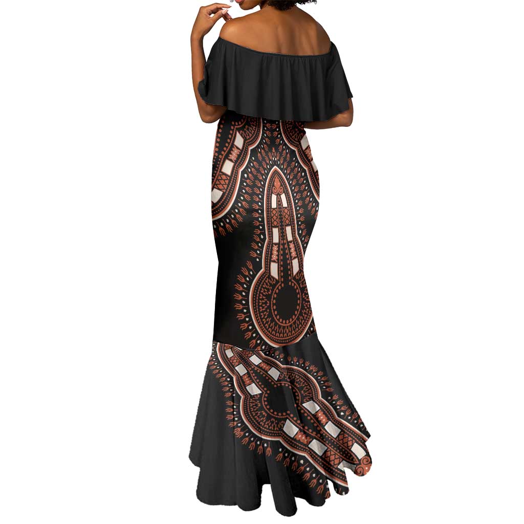 African Dashiki Mermaid Dress Afro Vintage Pattern