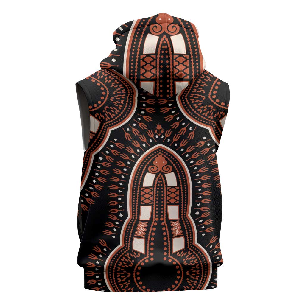 African Dashiki Sleeveless Hoodie Afro Vintage Pattern - African Pride
