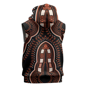 African Dashiki Sleeveless Hoodie Afro Vintage Pattern - African Pride