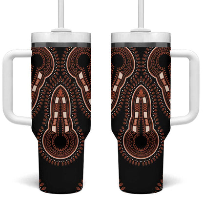 African Dashiki Tumbler With Handle Afro Vintage Pattern