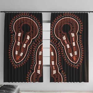 African Dashiki Window Curtain Afro Vintage Pattern