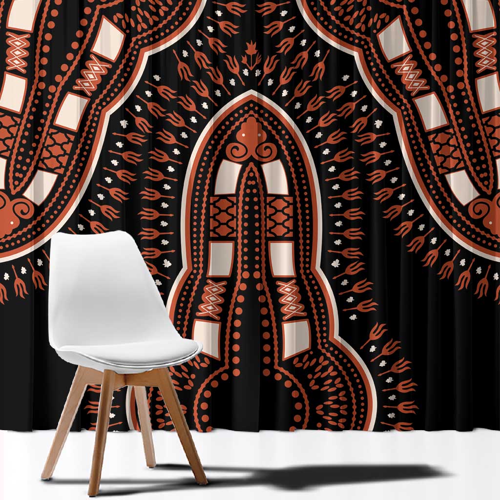 African Dashiki Window Curtain Afro Vintage Pattern