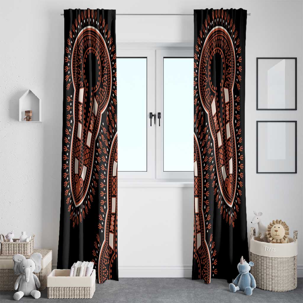 African Dashiki Window Curtain Afro Vintage Pattern
