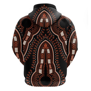 African Dashiki Zip Hoodie Afro Vintage Pattern