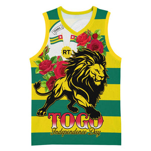 Togo Independence Day Basketball Jersey Lion With Rosa Flag Style - African Pride