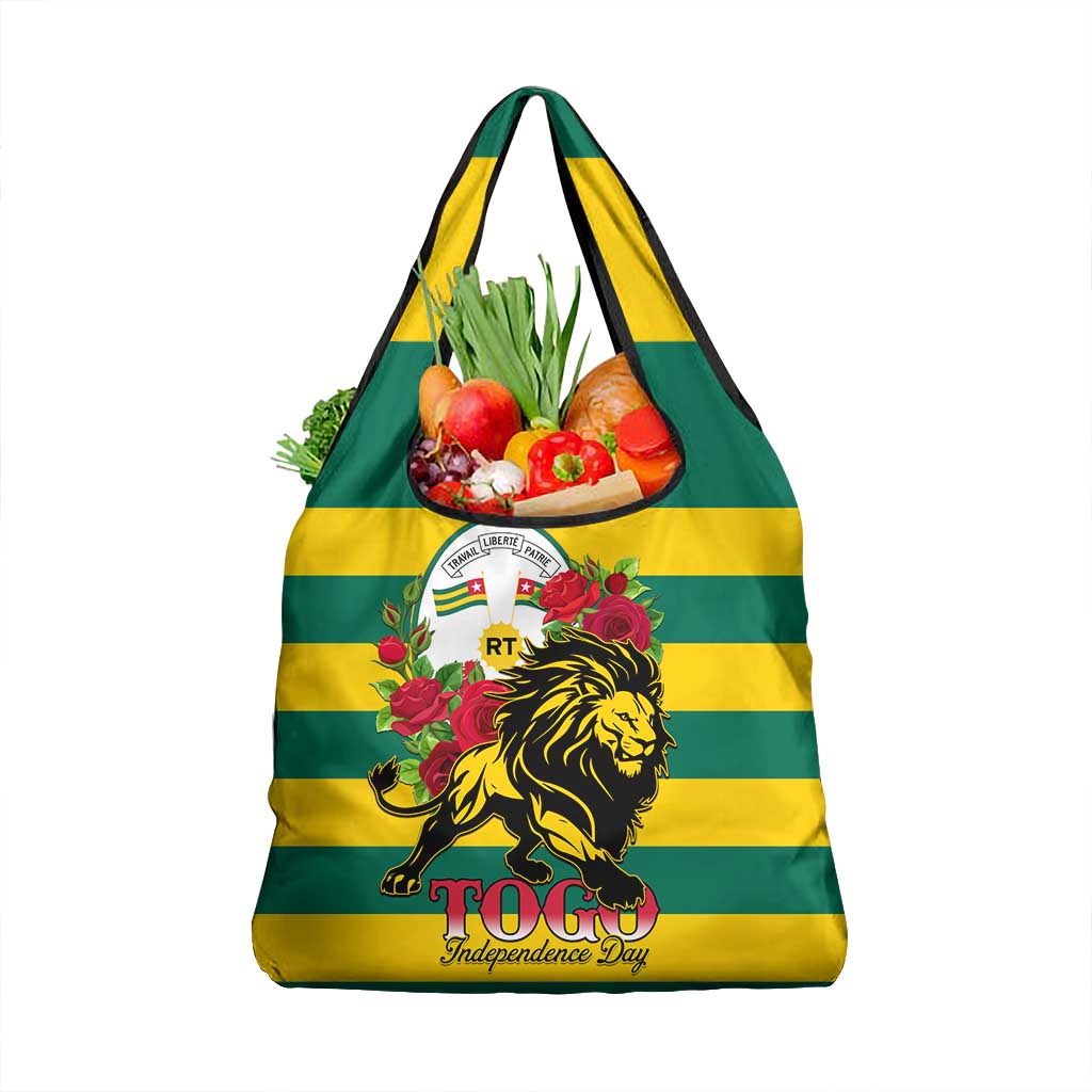 Togo Independence Day Grocery Bag Lion With Rosa Flag Style