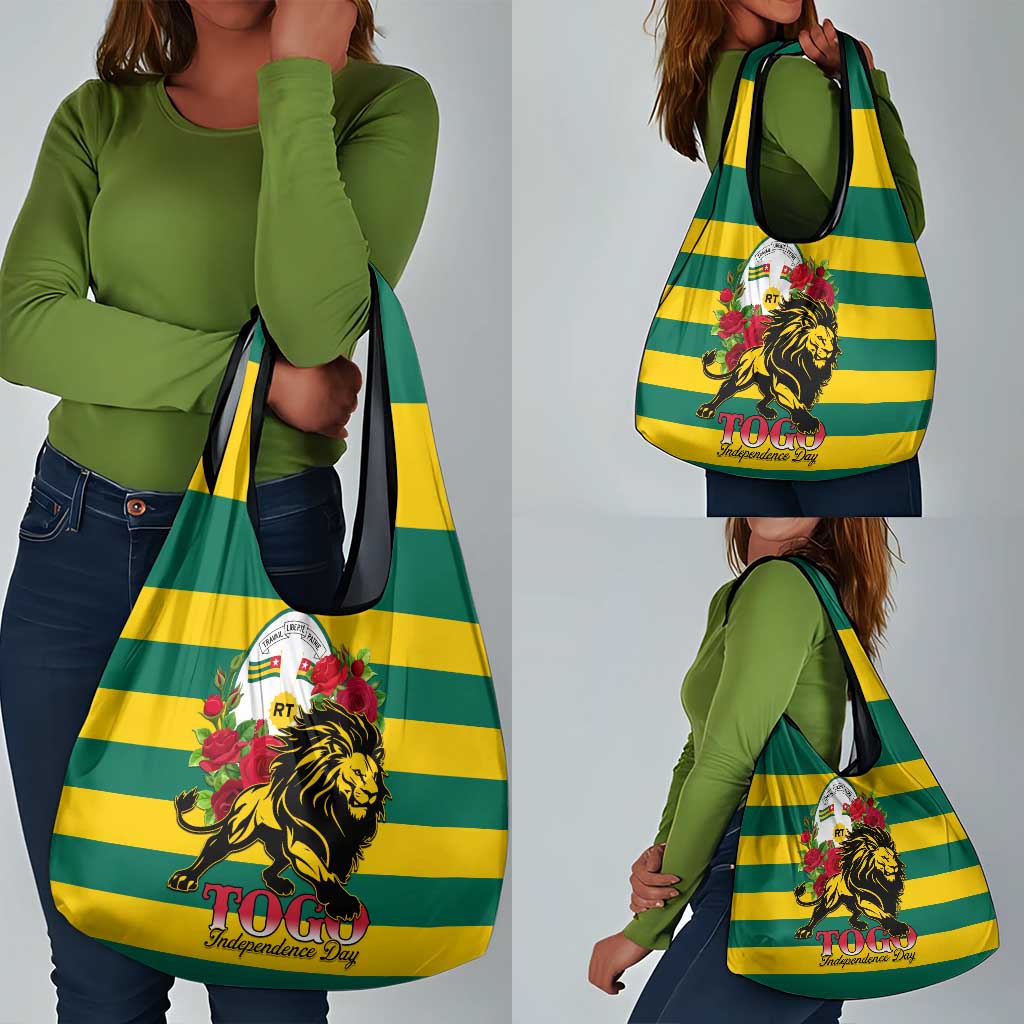 Togo Independence Day Grocery Bag Lion With Rosa Flag Style