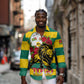Togo Independence Day Long Sleeve Button Shirt Lion With Rosa Flag Style