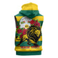 Togo Independence Day Sleeveless Zip Hoodie Lion With Rosa Flag Style - African Pride