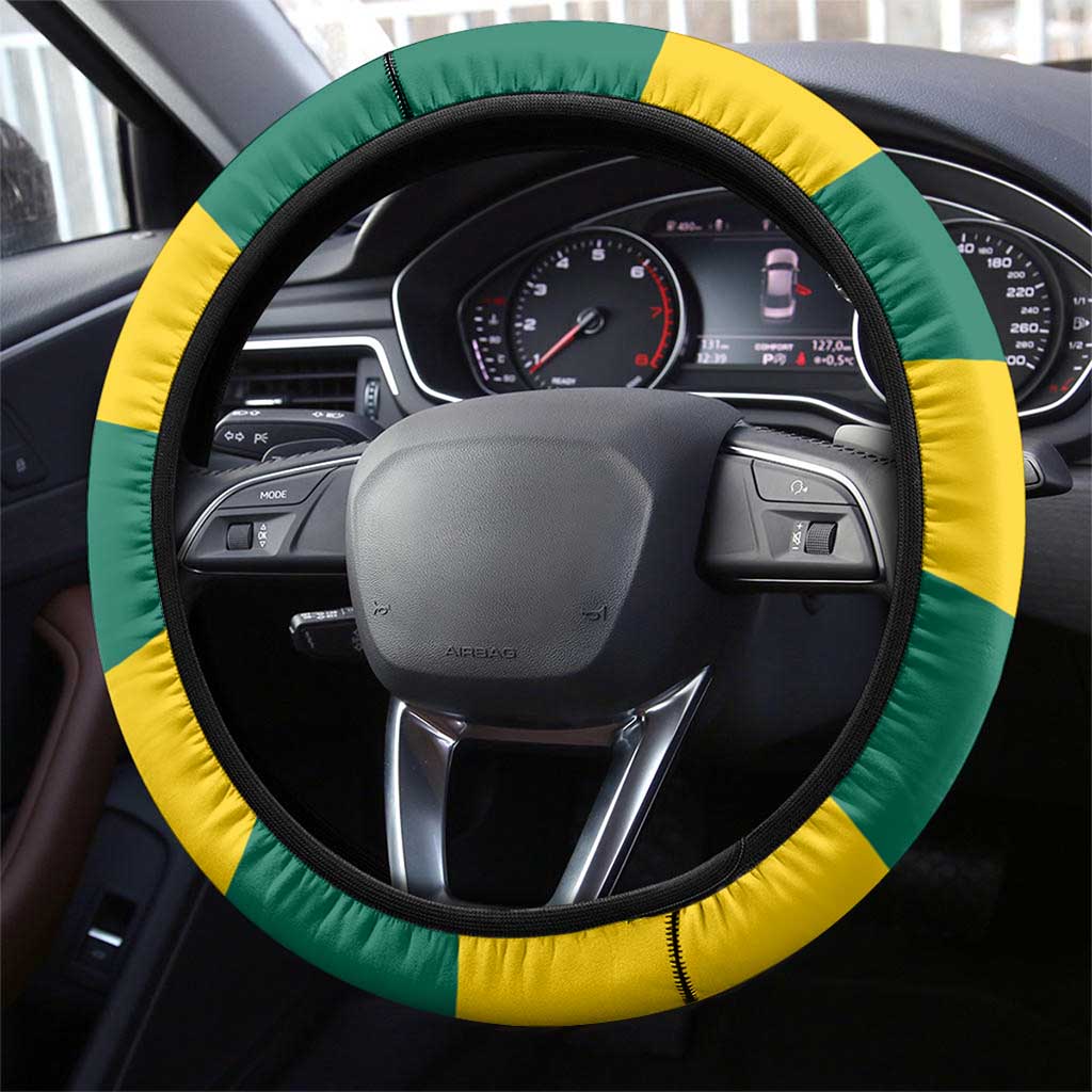 Togo Independence Day Steering Wheel Cover Lion With Rosa Flag Style