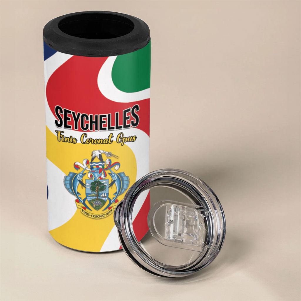 Personalized Seychelles 4 in 1 Can Cooler Tumbler Finis Coronat Opus