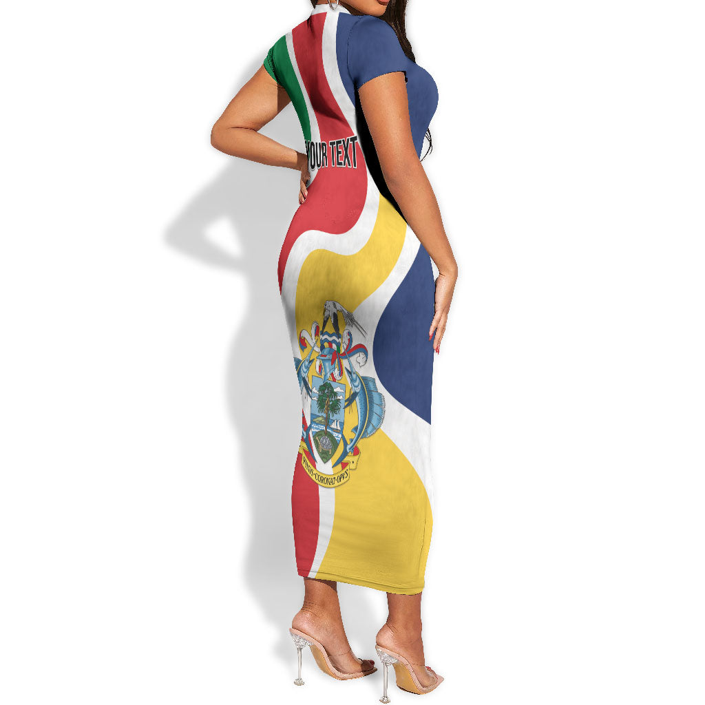 Personalized Seychelles Short Sleeve Bodycon Dress Finis Coronat Opus
