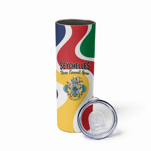 Personalized Seychelles Skinny Tumbler Finis Coronat Opus