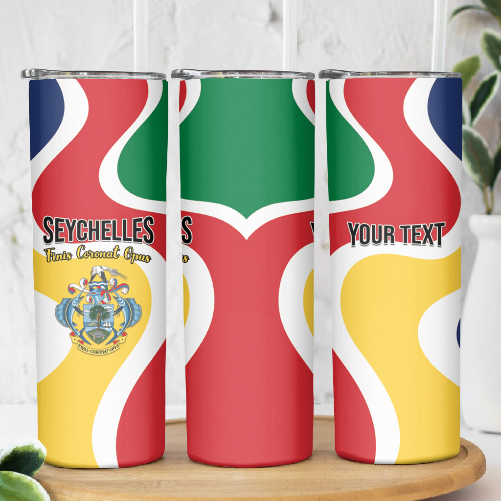 Personalized Seychelles Skinny Tumbler Finis Coronat Opus