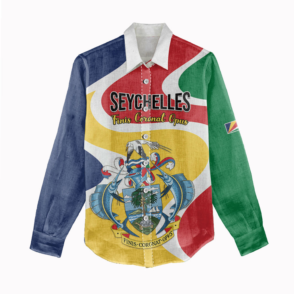 Personalized Seychelles Women Casual Shirt Finis Coronat Opus