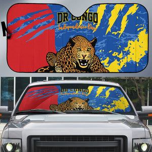 DR Congo Independence Day Auto Sun Shade Congo-Kinshasa Leopard
