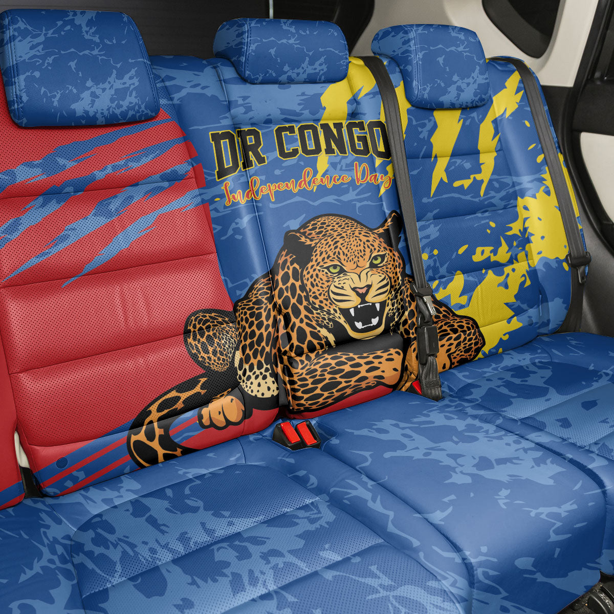 DR Congo Independence Day Back Car Seat Cover Congo-Kinshasa Leopard