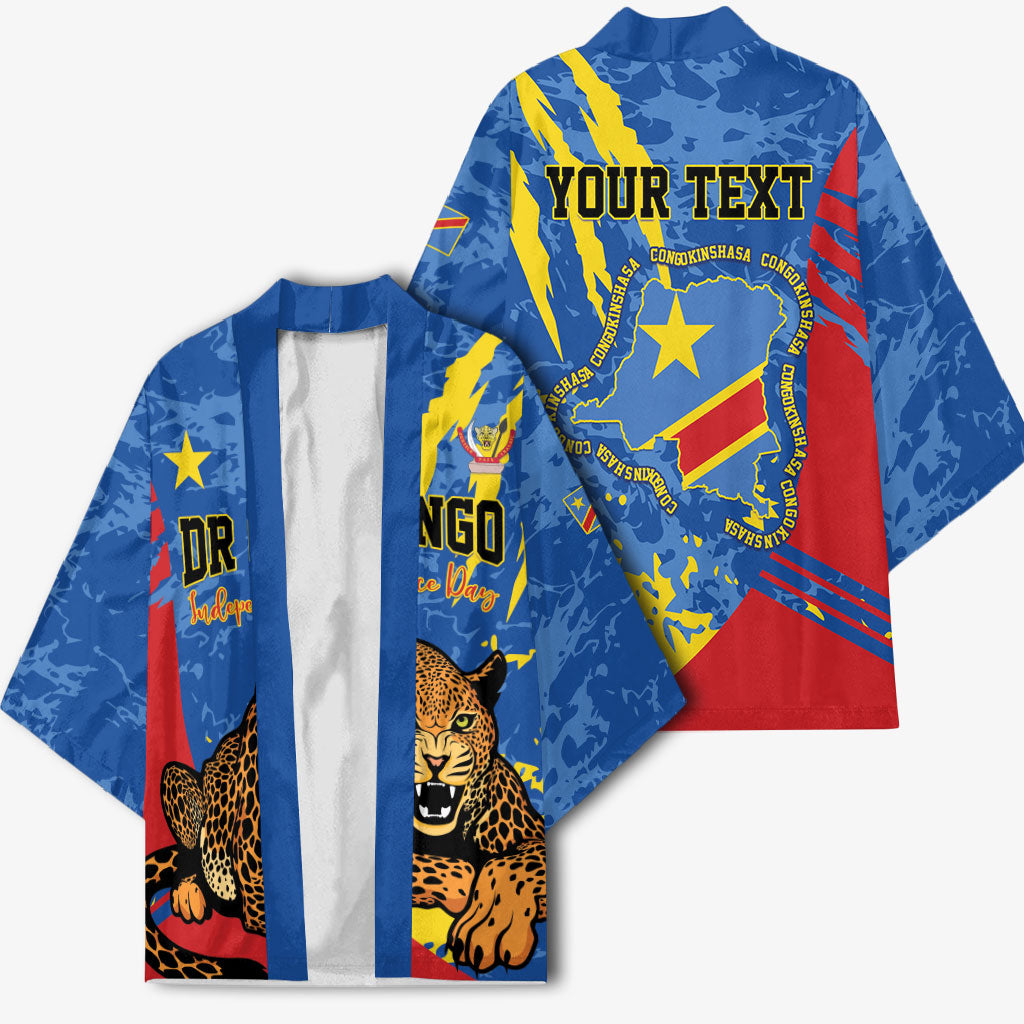 Personalized DR Congo Independence Day Kimono Congo-Kinshasa Leopard