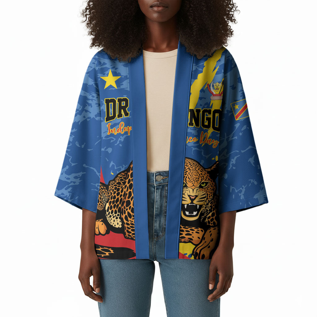 Personalized DR Congo Independence Day Kimono Congo-Kinshasa Leopard