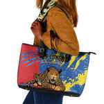 DR Congo Independence Day Leather Tote Bag Congo-Kinshasa Leopard