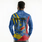 Personalized DR Congo Independence Day Long Sleeve Polo Shirt Congo-Kinshasa Leopard