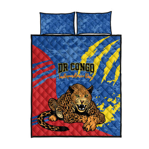 DR Congo Independence Day Quilt Bed Set Congo-Kinshasa Leopard