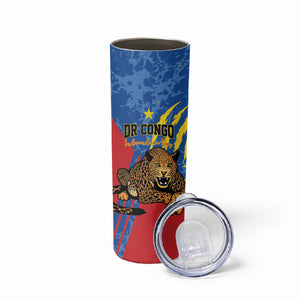 Personalized DR Congo Independence Day Skinny Tumbler Congo-Kinshasa Leopard