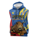 Personalized DR Congo Independence Day Sleeveless Hoodie Congo-Kinshasa Leopard
